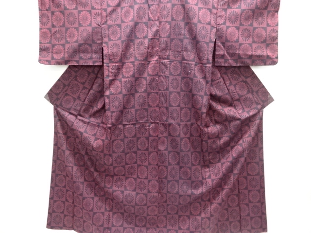 JAPANESE KIMONO / NISHIJIN DENSHO TSUMUGI / WOVEN CHECKERED